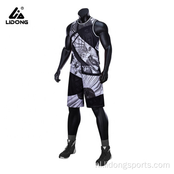 Ademende mode groene basketbaltrui en shorts set